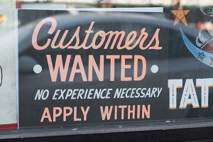 “Customers Wanted” Sign